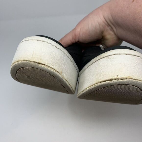 Vince Warner Suede Platform Sneaker Sz 8  Top Zip Black White Women's Shoe - Picture 6 of 8